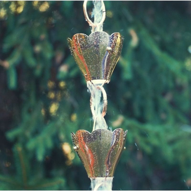 Cute Copper Tulips Rain Chain