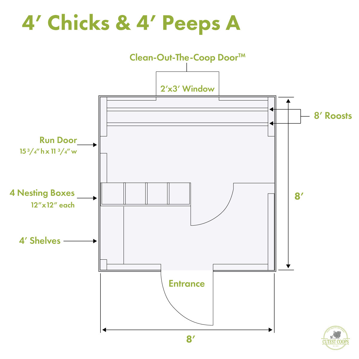 Classic Coop - 8'x8'