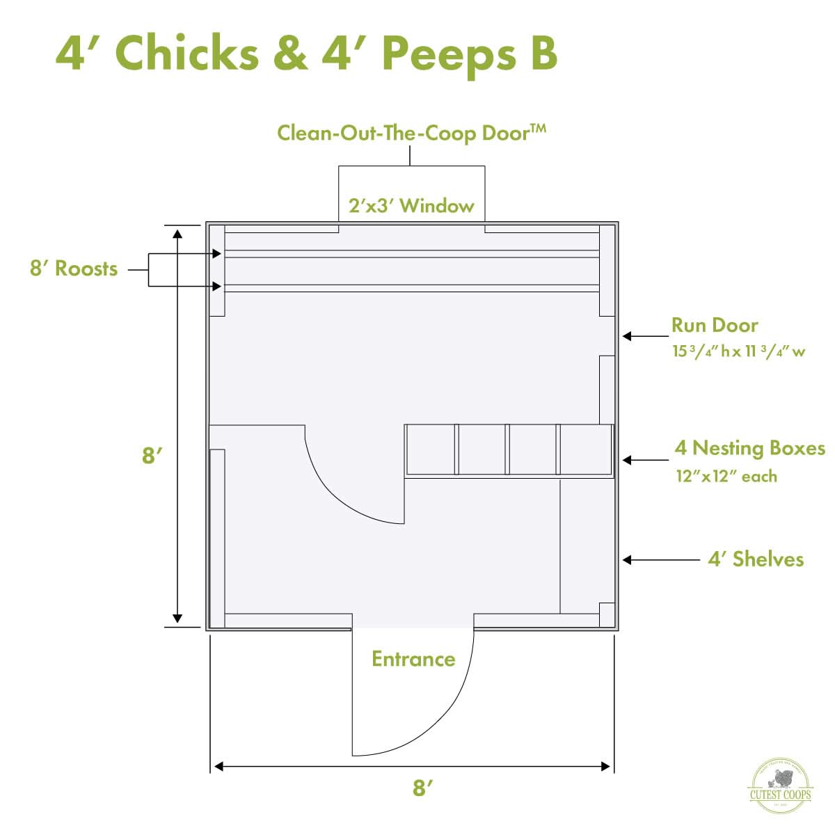Classic Coop - 8'x8'