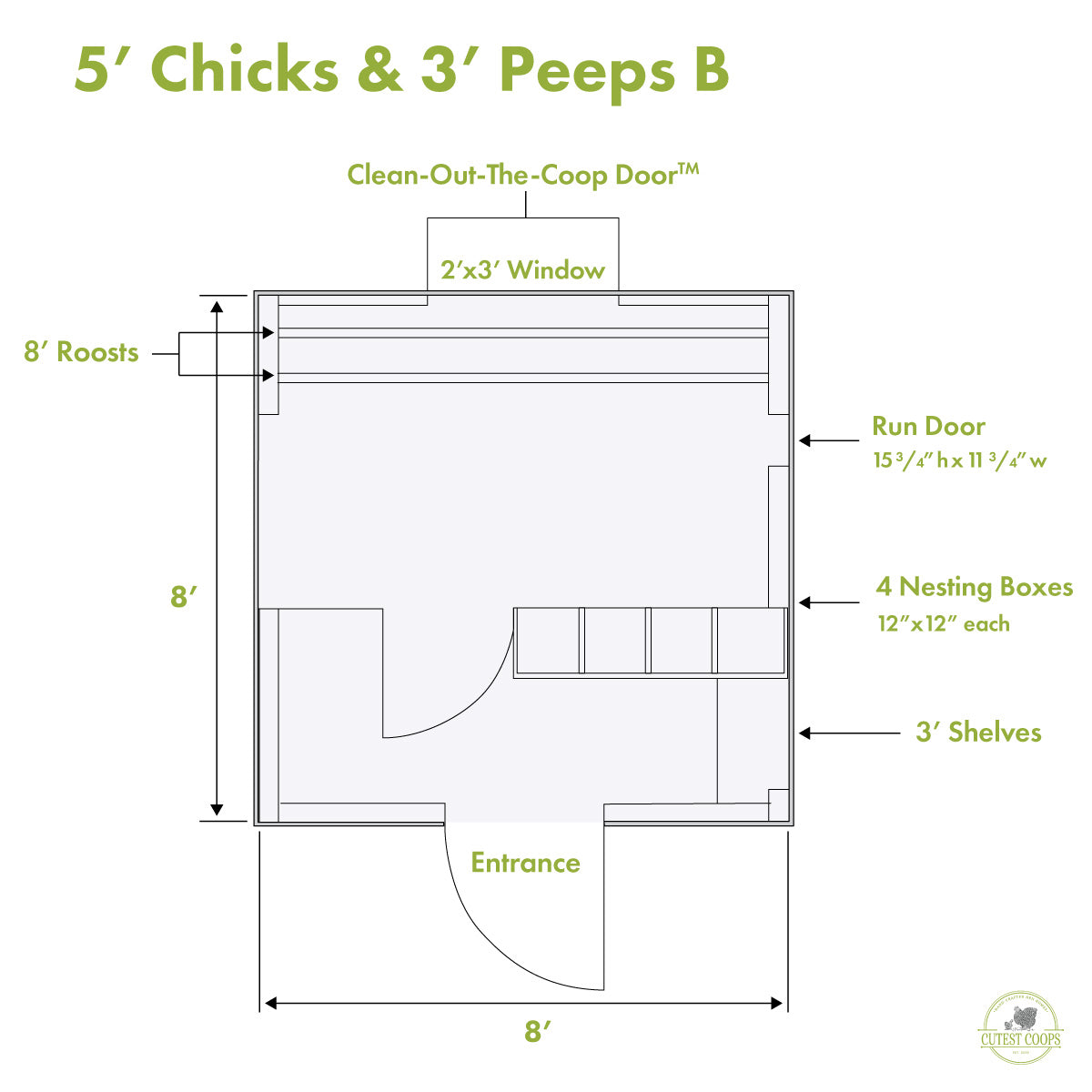 Classic Coop - 8'x8'
