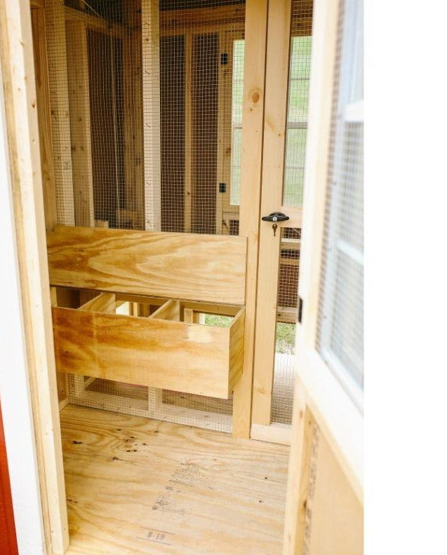 Inside of Chicken Coop.  Storage inside of Chicken Coop