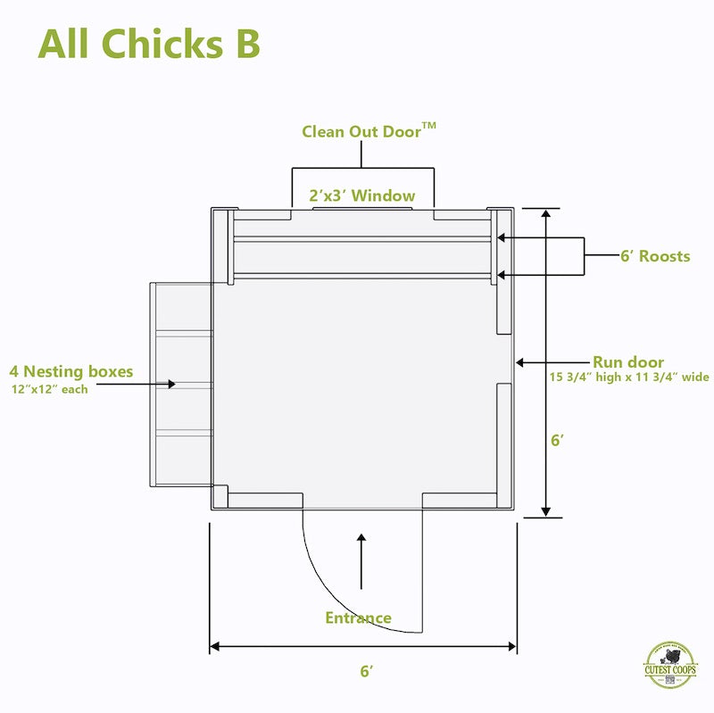Chateau Coop - 6'x6' All Chicks