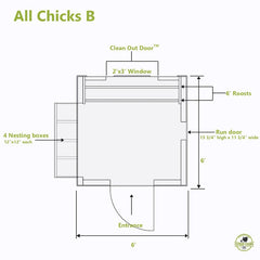 Chateau Coop - 6'x6' All Chicks