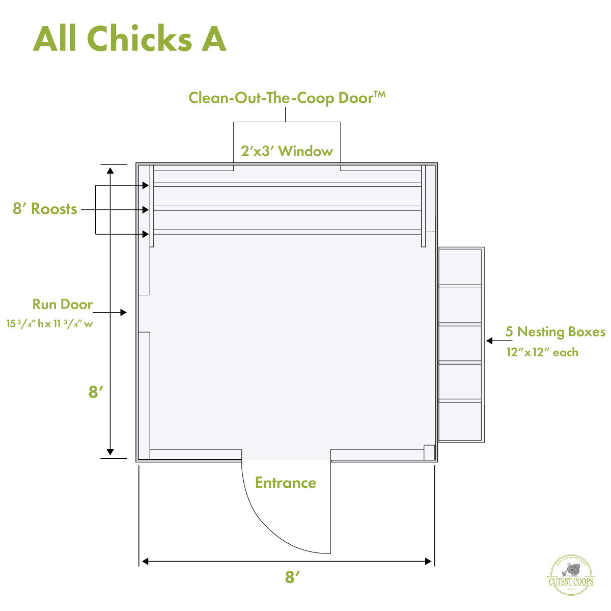 Classic Coop - 8'x8'