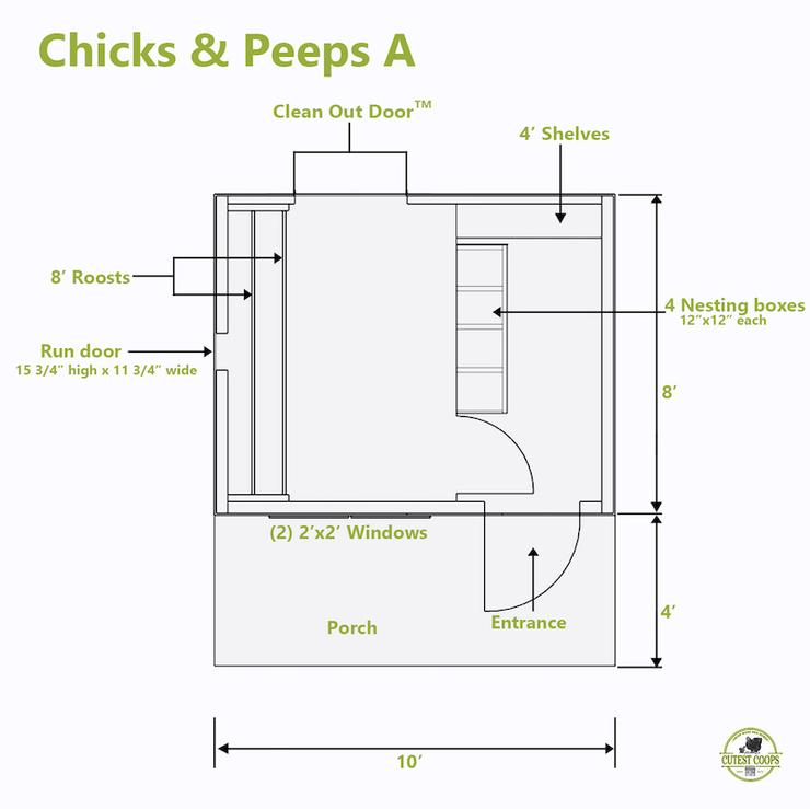 Chateau Sample - 8'x10' Chicks & Peeps A - Copper Metal Roof