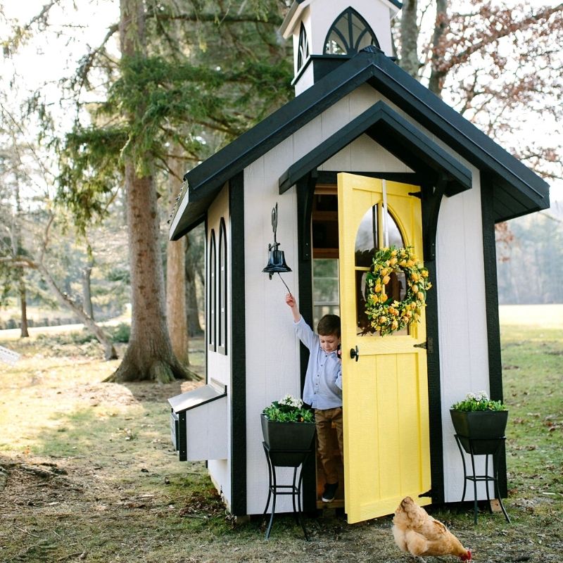 Chicken Church.  Farmhouse Chicken Coop.  Farmhouse Church Coop.  Chapel Coop by Cutest Coops