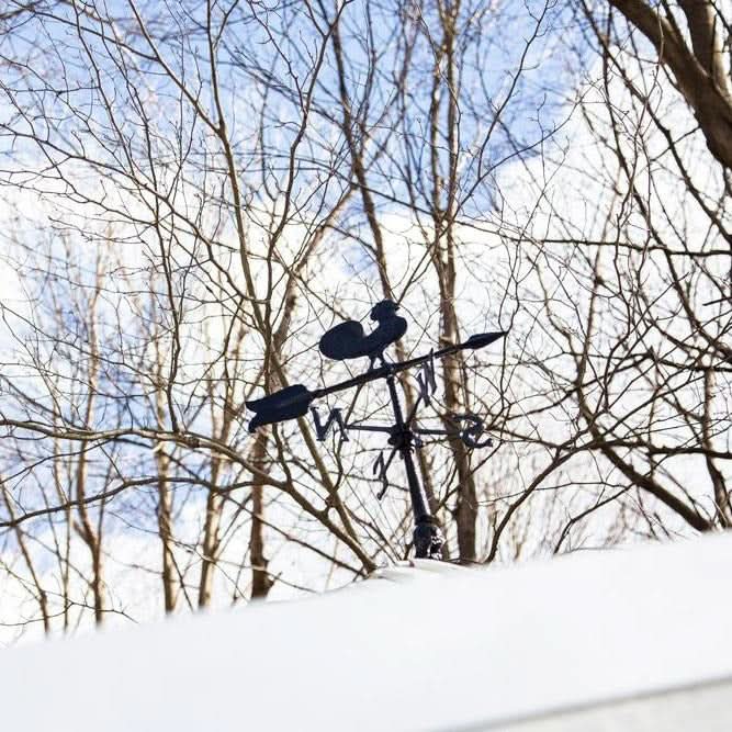 Cute Black Rooster Weathervane