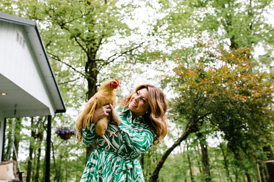 Chicken coop assembled in a backyard
