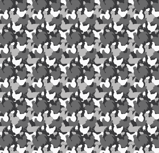 Chicken Coop Wallpaper - Cluck Cluck (Grey)