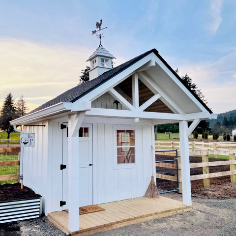 Farmhouse Chicken Coop.  Magnificent Chicken Coop.  Gorgeous Chicken Coop.  Huge Chicken Coop.  Show Stopper Chicken Coop.  Best Chicken Coop.  Chalet Coop by Cutest Coops.