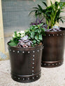 Set of Low Riveted Planters