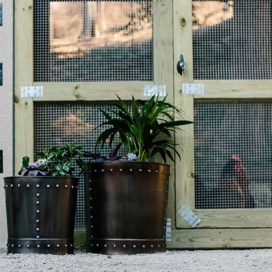 Set of Low Riveted Planters