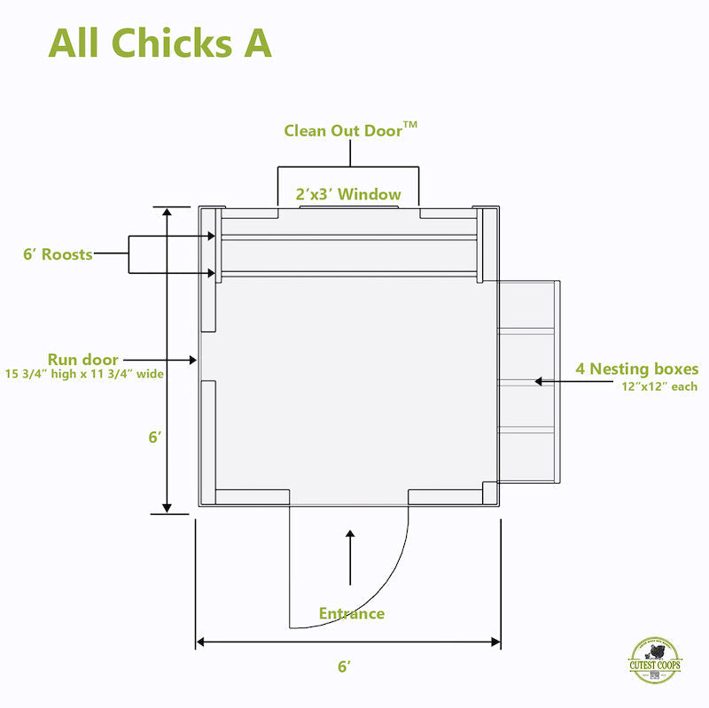 Chateau Coop - 6'x6' All Chicks