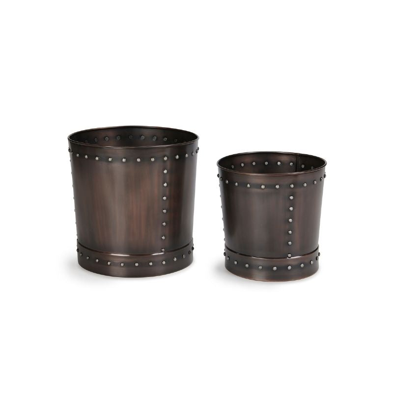 Set of Low Riveted Planters