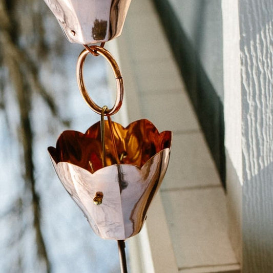 Cute Copper Tulips Rain Chain