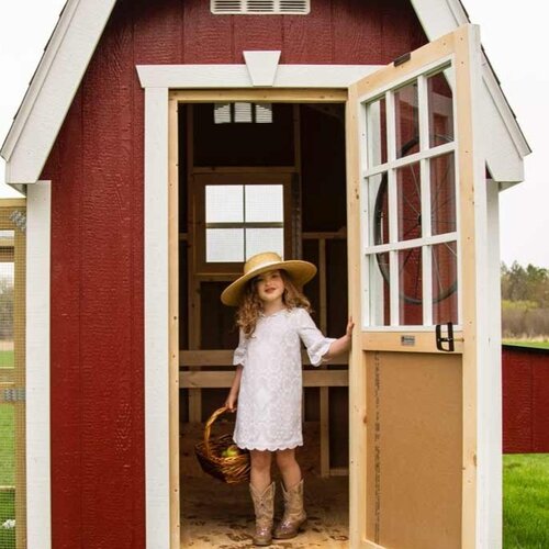 Barn Style Chicken Coop.  Country Coop by Cutest Coops.  Hen Home.  Red Chicken Coop.  Walk-in Chicken Coop.  Well Made Chicken Coop